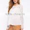 Contrast Solid Body Sweetheat Hem White Lace Blouse,women Crocheted Blouses