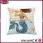 midterranean mermaid painting decorative pillow cover