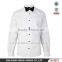 man's long sleeve white satin tuxedo shirt