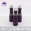 Transparent PVC plastic bottle with purple shampoo for hotel