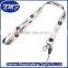 Polyester custom woven lanyard with metal chain for keys