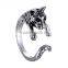 Silver Bronze Plated Tiger Knuckle Ring Animal Open Mouth Unisex Rings