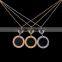 New Fashion Donut shape gold rose gold plated with roman number stainless steel pendant necklace
