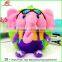 custom back ventilate 3d stuffed plush elephant kids baby backpack