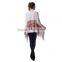 Womens multi-color stripe printing slub cardigan