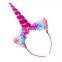 Hot sale birthday party rose flower unicorn headband