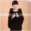 Fashion knit shawl real mink fur knitted phocho fur shawl women winter