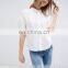 Wholesale New Arrivals High Quality Long Sleeve Fashion White Blose