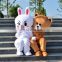 Cheap adult Cony Rabbit and Brown Bear mascot costume for sale