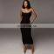 Sexy Exposed Backpack Hip Slim New Women's Contrast Color Strap Dress Women