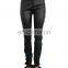 Winter autumn women sexy club high waist draped hem pants PU Leather fashion active wear elegant sequined long trousers