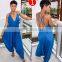 European and American Women's Summer New Fashion Temperament Solid Color Sling Backless Loose Jumpsuit