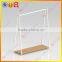 Utility floor-standing metal clothing display racks/stands