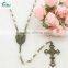Religious catholic plastic rosary bead cross necklace