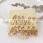 3 Pair/sets Bohemian Style Drop Oil Alloy Combination Ladies Tassel Eardrop Earring Set Earrings