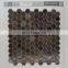 Foshan Hexagon Shape Marble Texture Glass Mosaic Tile Black Marble Texture Hot Melting Glass Mosaic Tile