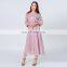 Wholesale Price New Ethnic Long-sleeved Double-layered Loose with Belt Turkey Muslim Elegant Dress Islamic Clothing