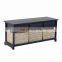 wooden frame Chic entryway spongio cushion shoes storage bench,ottoman with storage basket