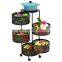 3 4 5 Layer Rotating Utility Trolley Cart Kitchen Storage Rack Organizer With Wheels