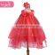 New style high waistband fluffy voile knee high dress refreshing red