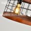 HUAYI Hot Selling Overseas Warehouse Dining Room Iron Wood Nordic Modern E26 Pendant Light Chandelier