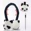 Factory price wired stereo cartoon plush children panda headband headphone