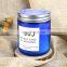 Lovingly made and hand poured with love with non-toxic dreamy notes blue glass candle jar with lid scents candle