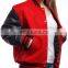 Wholesale plain men or women custom black baseball Letterman varsity jacket with leather sleeves