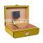 luxury custom cedar luxury travel case box yellow cigar humidor cases for Cigar storage