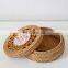 High Quality Woven Rattan storage basket box With ceramic centerpiece suitable for storing small items Wholesale