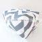 Black Cotton Chevron Cosmetics Bag Zig Zag Printing Makeup Pouch