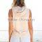 2015 Women Bulk Wholesale Blank Plain Sleeveless Cropped Top Hoodie