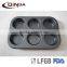 Carbon steel 6 cup muffin pan in wine red color