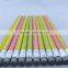 2014 7 inch black wooden HB stripe pencil with black eraser in bulk yiwu pencil factories,pencils with logo
