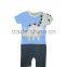 100% cotton interlock baby romper sets with cut embroidery