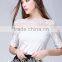 High Quality Boat Neck White Lace Blouse Women Design Model