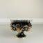 15"Black gold grape Antique ceramic porcelain flowers basket vase