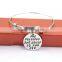 Custom logo engraved bangle bracelets with charms                        
                                                Quality Choice
