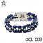 Factory Price high polishing stainless steel Titanium 16mm silver&blue bike chain biker bracelet
