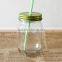4oz 8oz 16oz clear wide-mouth food mason storage glass jar with metal lid
