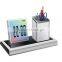 Charming Colorful LED Clock With Square Pen Holder And Pencil Holder