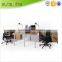 Portable Workstation Laptop Desk Table Wood 4 Seats Open Office Workstation