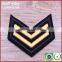 Black gold 3D machine embroidery insignia sportswear badge