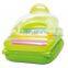 Inflatable folding lounge with transparent top and colorful I beam construction