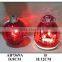 Hand Painted Glass Christmas item with LED Light RED