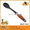 ECO-FRIENDLY RESISTANCE SLOTTED BLACK SILICONE SPOON WITH STAINLESS HANDLE