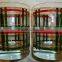 2 vintage christmas red and green rock glasses