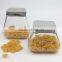 Kitchenware Square Glass Canister Jar with Metal Lid