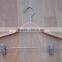 high quality manufacturer laminated hanger, bottom hanger with metal clips laundry hanger