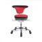 New Red/Black Swivel Bar Stool, 360 Degrees Rotating Stool, Wheels Stool with Backrest